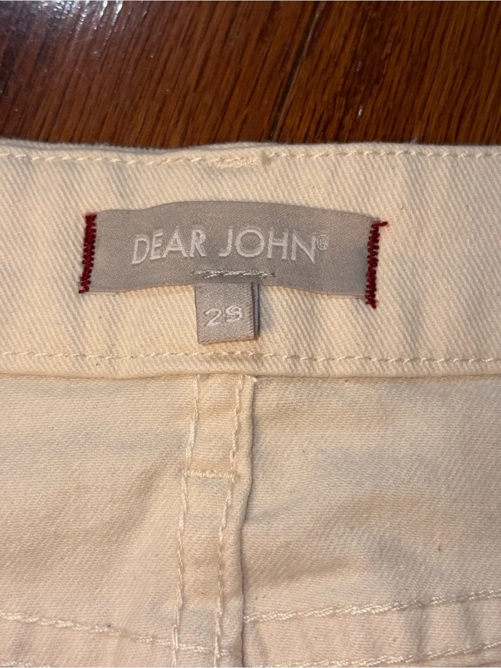 Dear John Women’s Cream Distressed Straight Jeans - Size 29 (027)